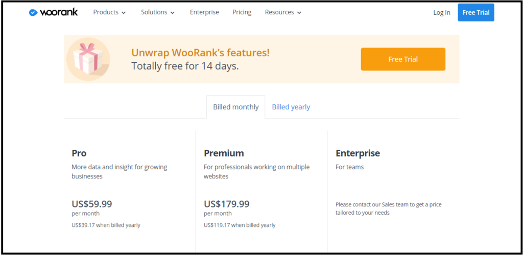 WooRank Pricing Details